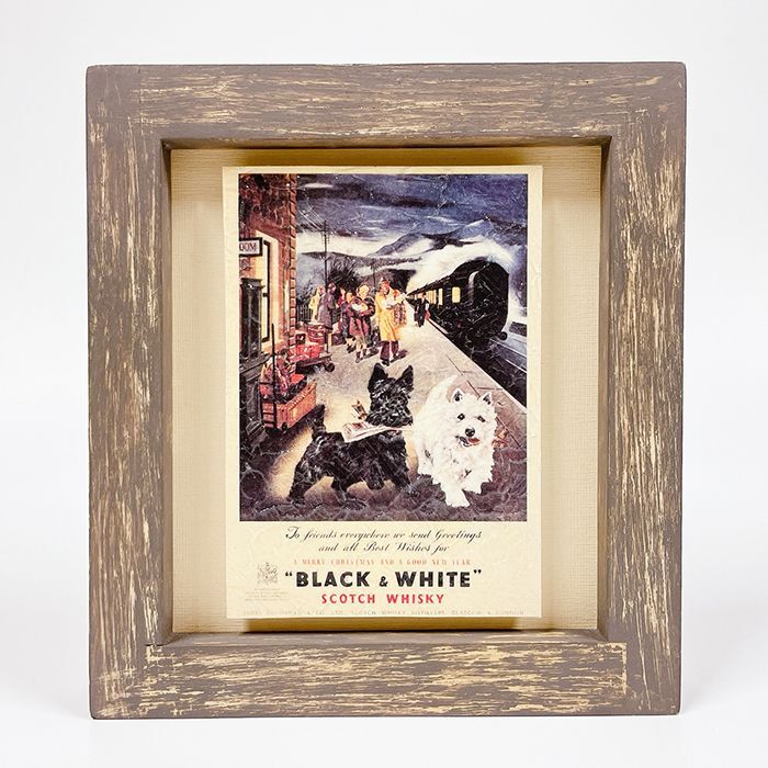 【BLACK&WHITE】SCOTCH WHISKY/ポストカード額装