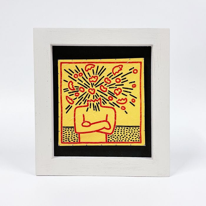 【Keith Haring】キース・ヘリング/絵画　アート　メディウム額装